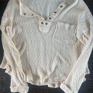 Long sleeve ivory Henley
